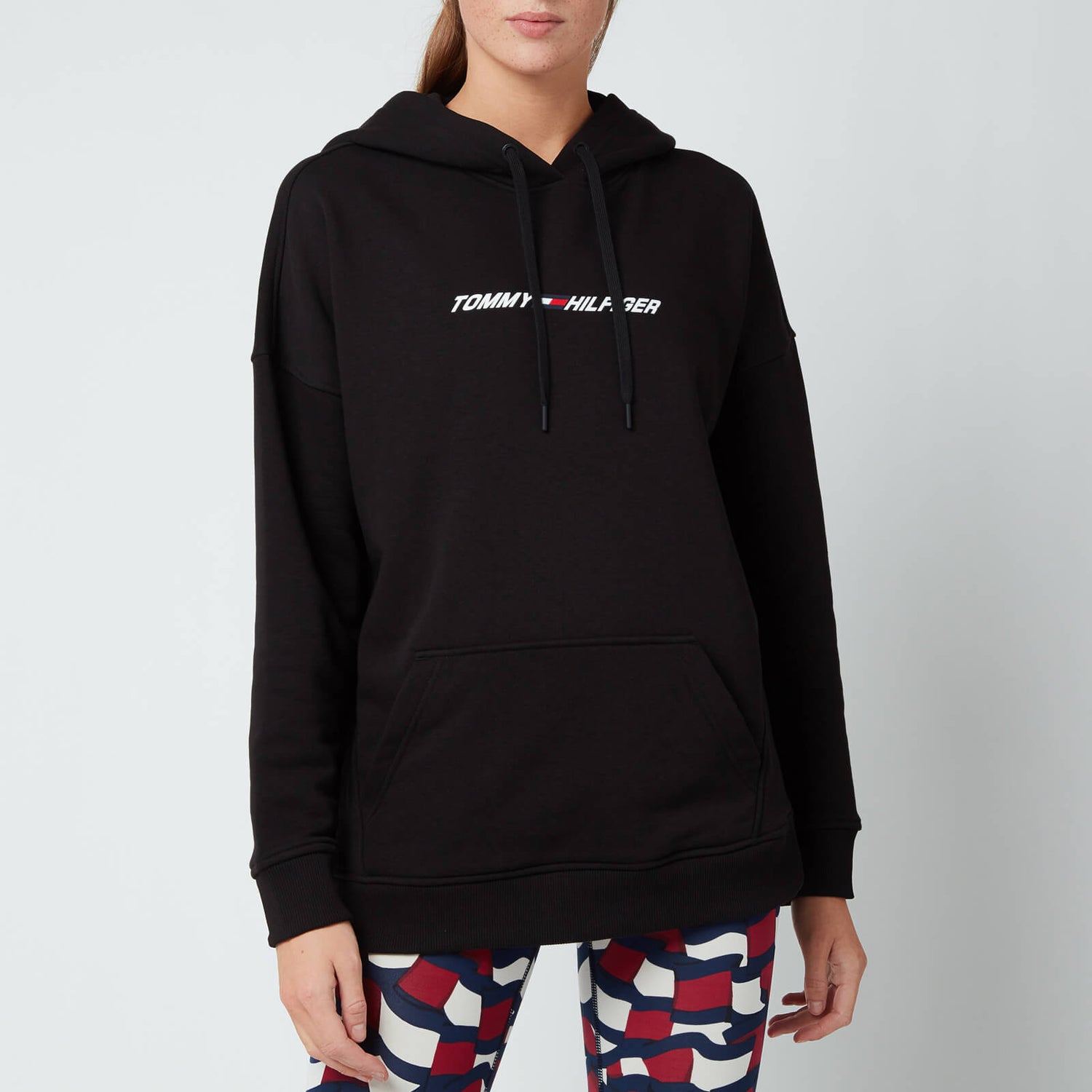 Tommy Sport Women's Relaxed Graphic Hoodie - Black - XS