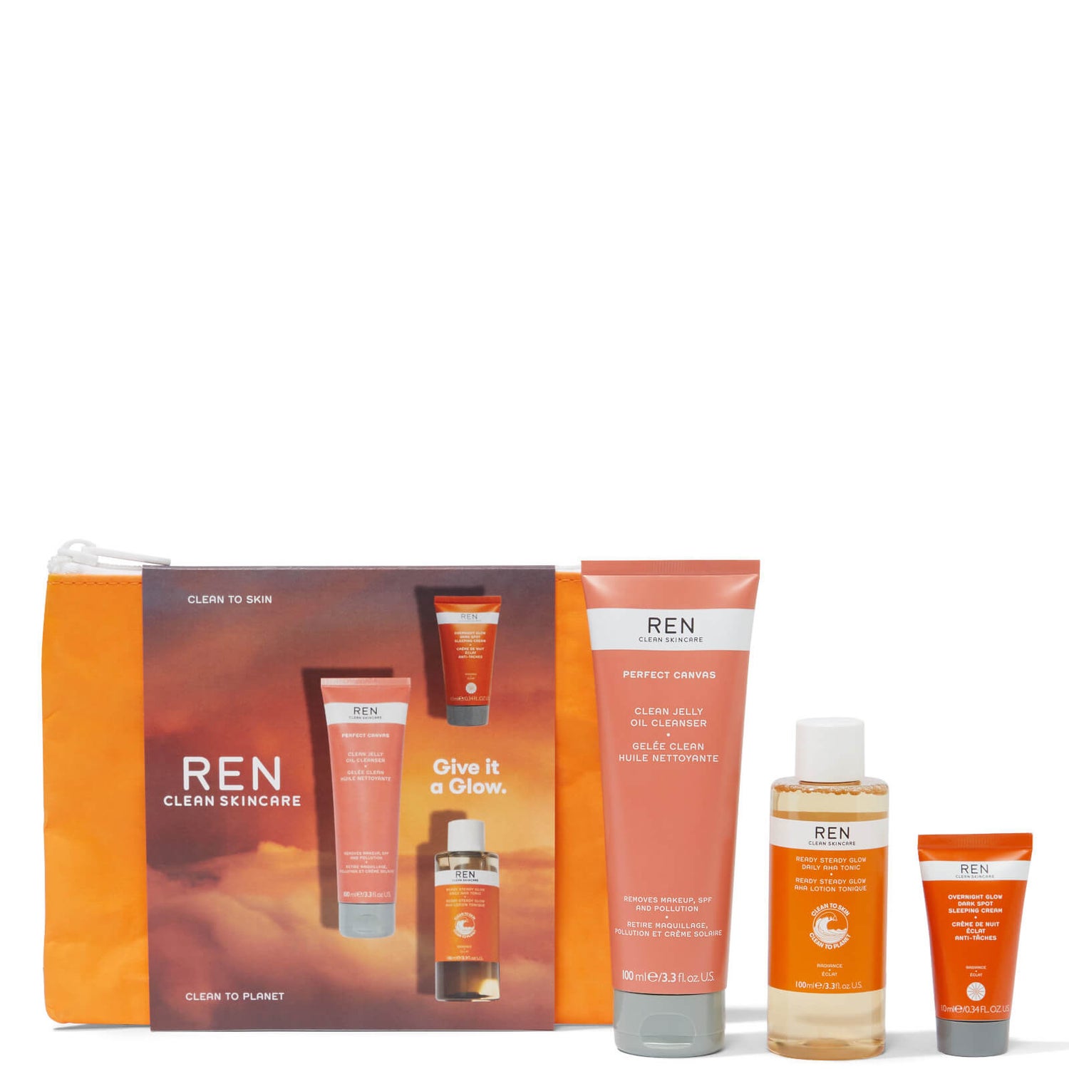 REN Clean Skincare Give It a Glow Set (Worth £50.00)