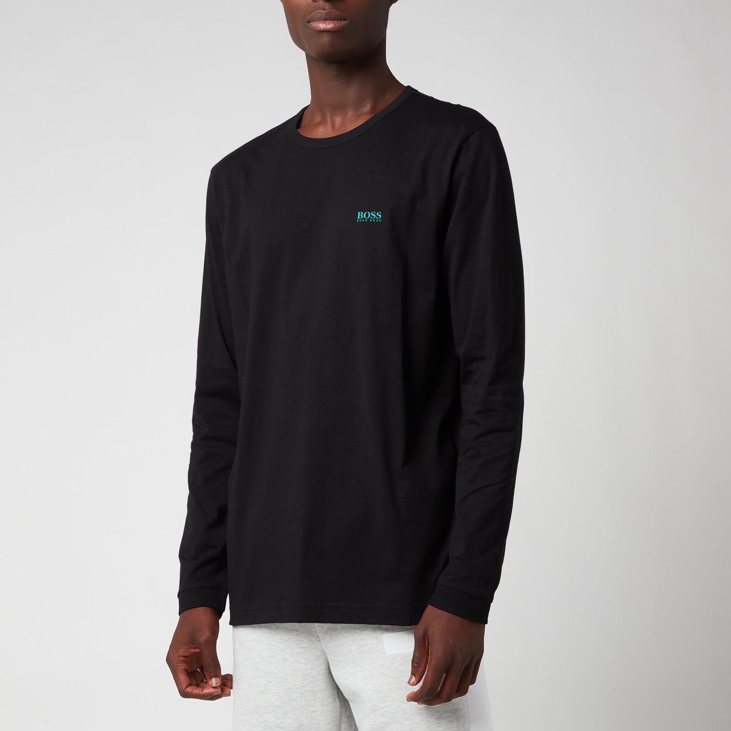 BOSS Athleisure Men's Shoulder Logo Long Sleeve T-Shirt - Charcoal