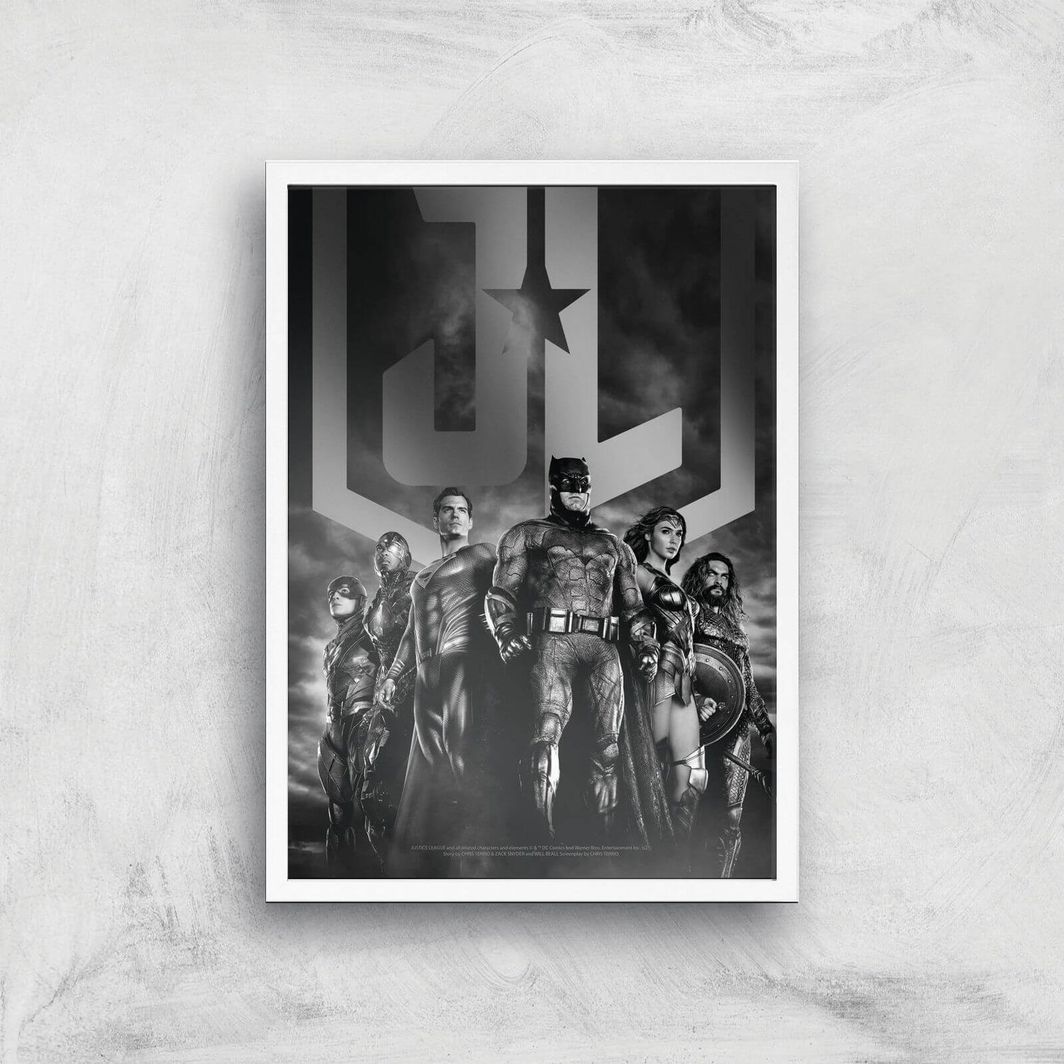 Justice League Team Poster Giclee Art Print - A2 - White Frame