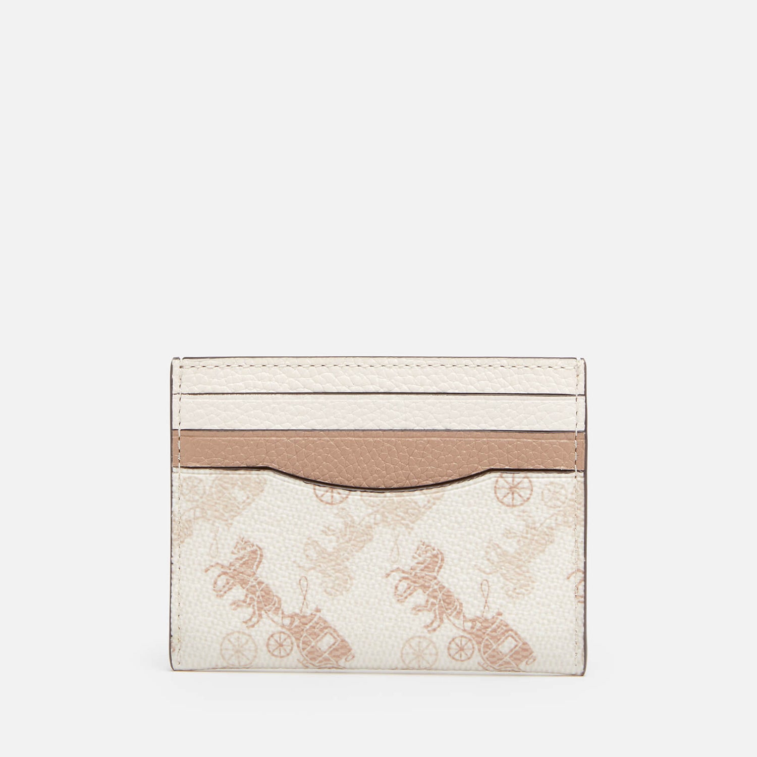 Coach Women's Horse And Carriage Flat Card Case - Chalk Taupe
