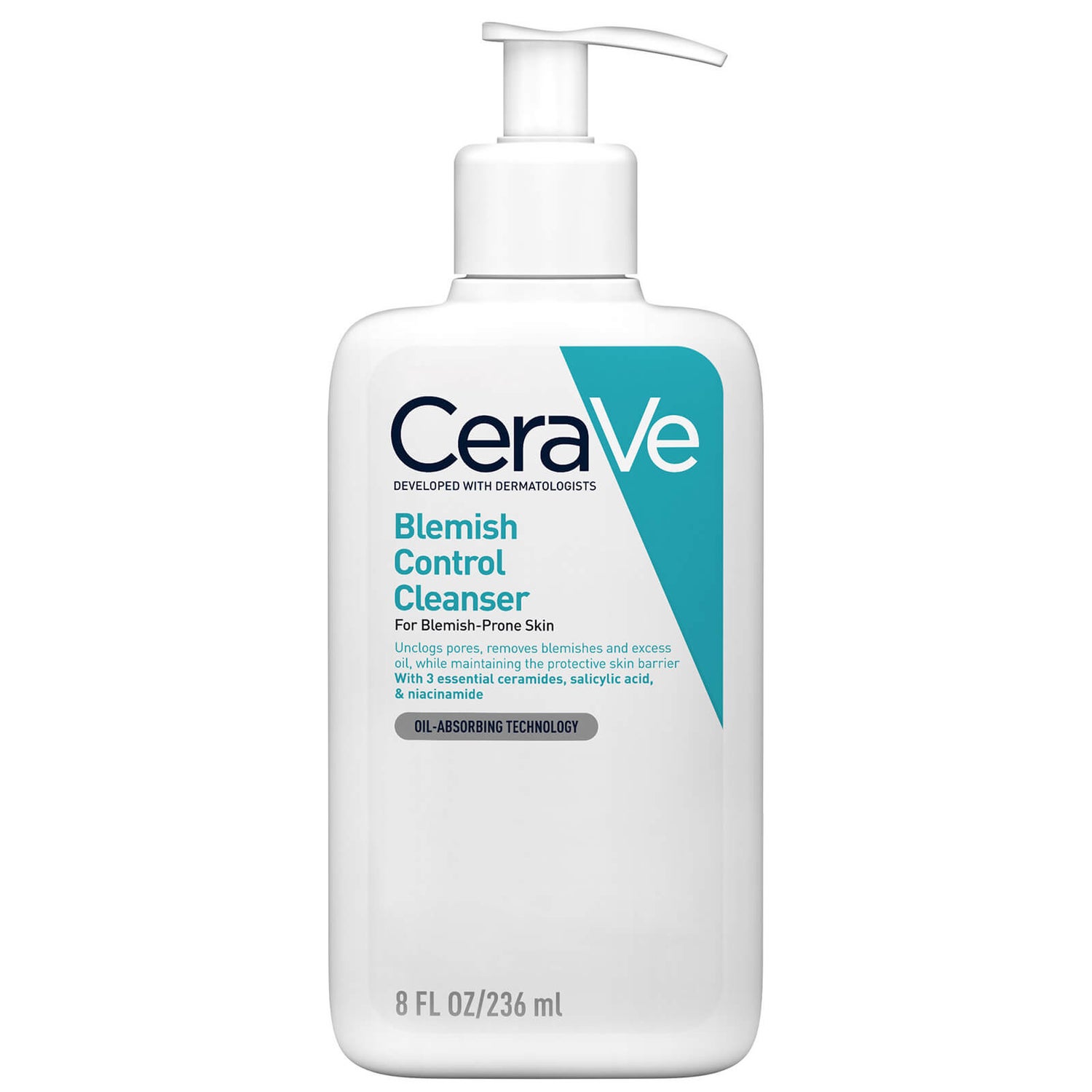 CeraVe Blemish Control Gezichtsreiniger met 2% Salicylzuur & Niacinamide voor de huid met puistjes 236ml