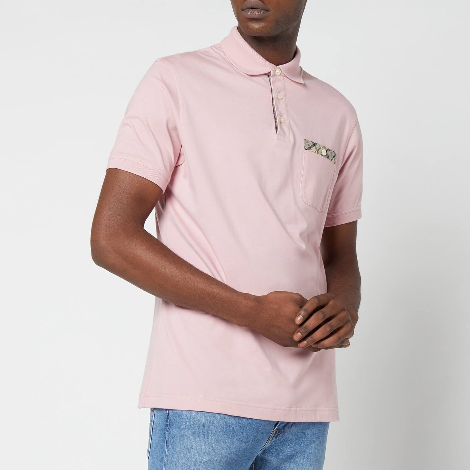 Barbour Heritage Men's Hirst Pocket Polo Shirt - Faded Pink