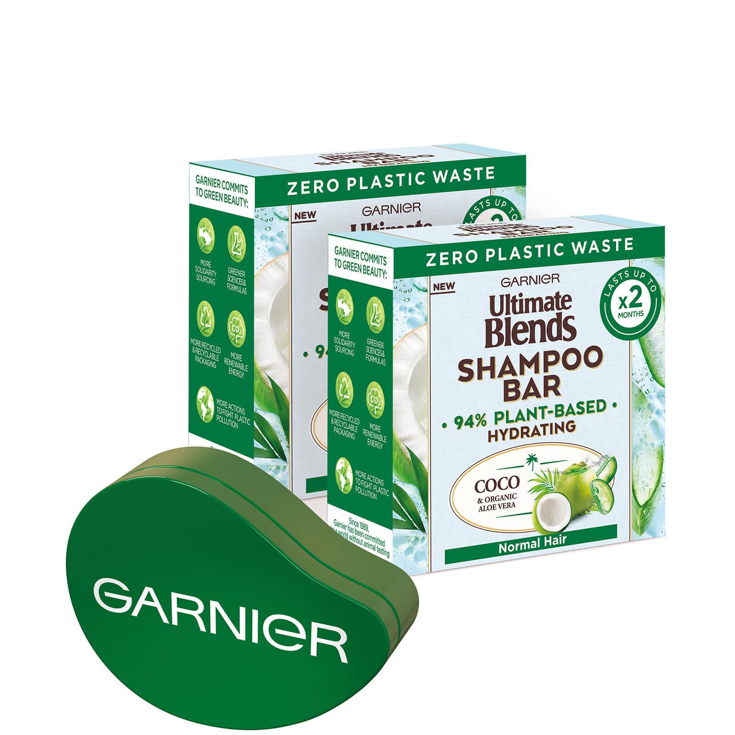 Ensemble de shampooings en barre Garnier Ultimate Blends à la noix de coco