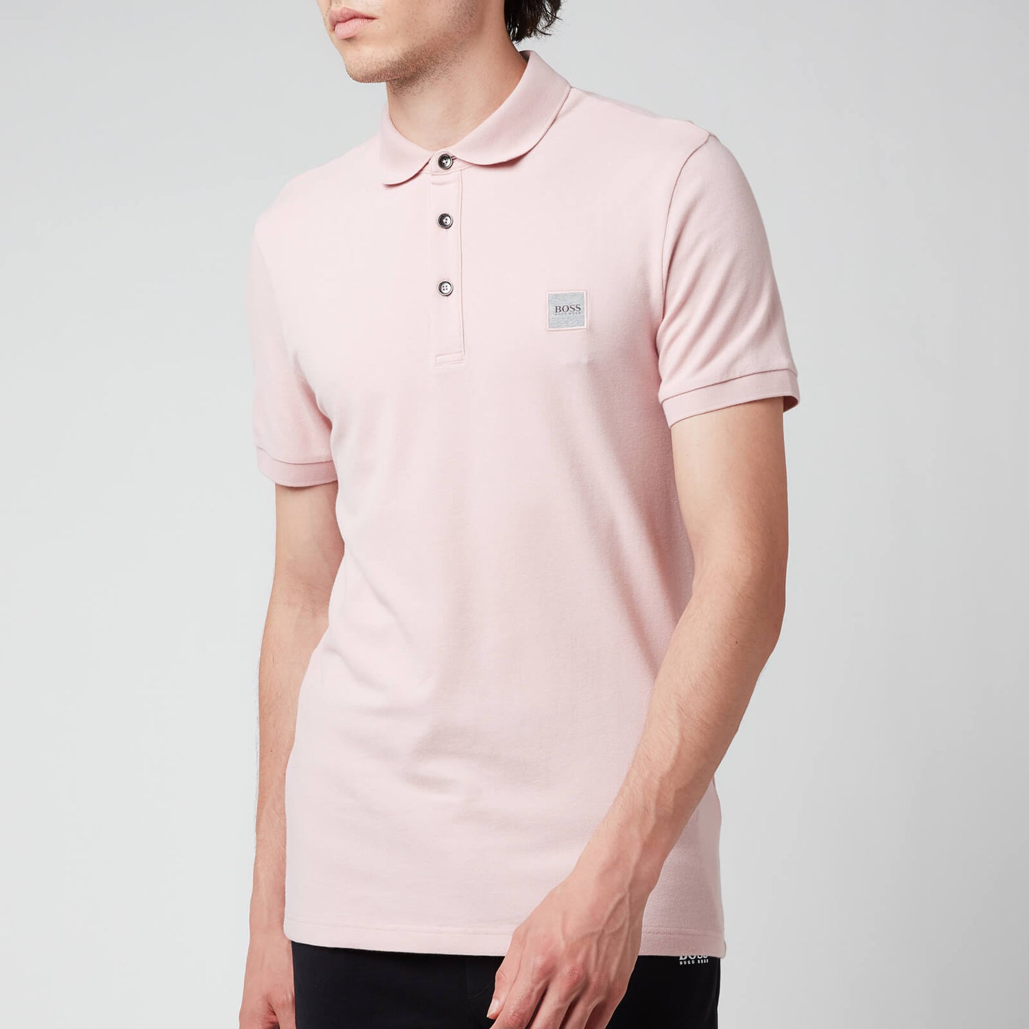 BOSS Casual Men's Washed Pique Polo Shirt - Light Pastel Pink