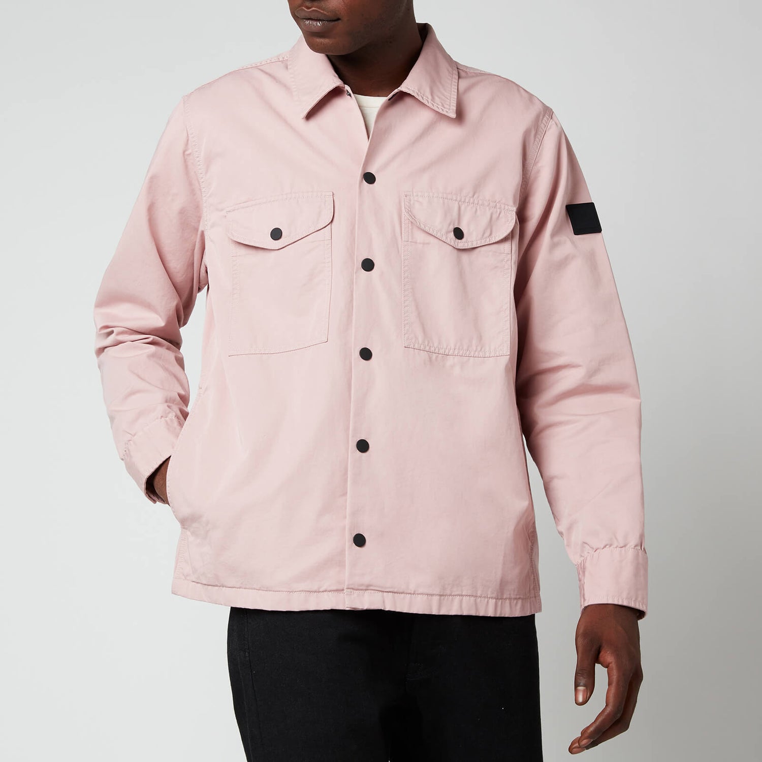 BOSS Casual Men's Heavyweight Cotton Overshirt - Light Pastel Pink