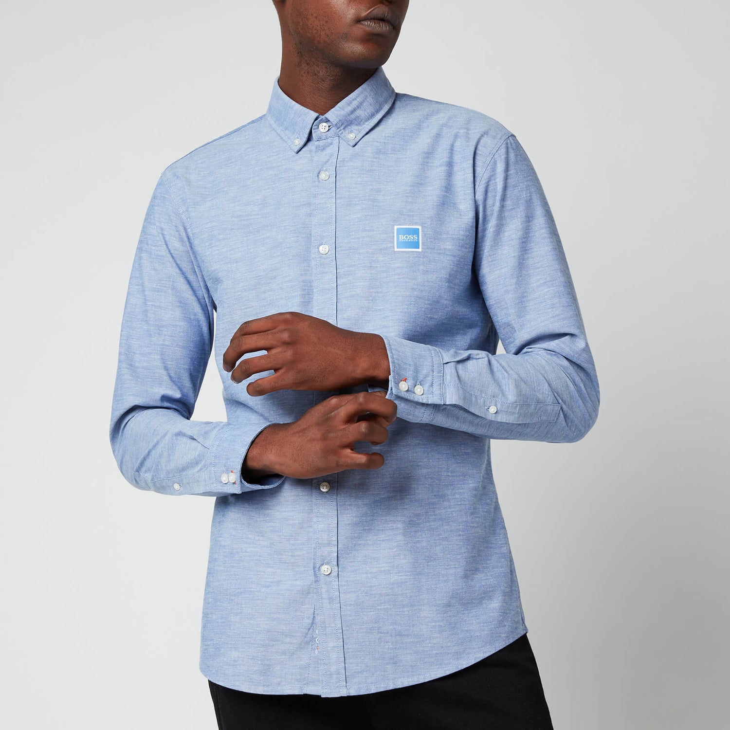 BOSS Casual Men's Oxford Slim Fit Shirt - Medium Blue