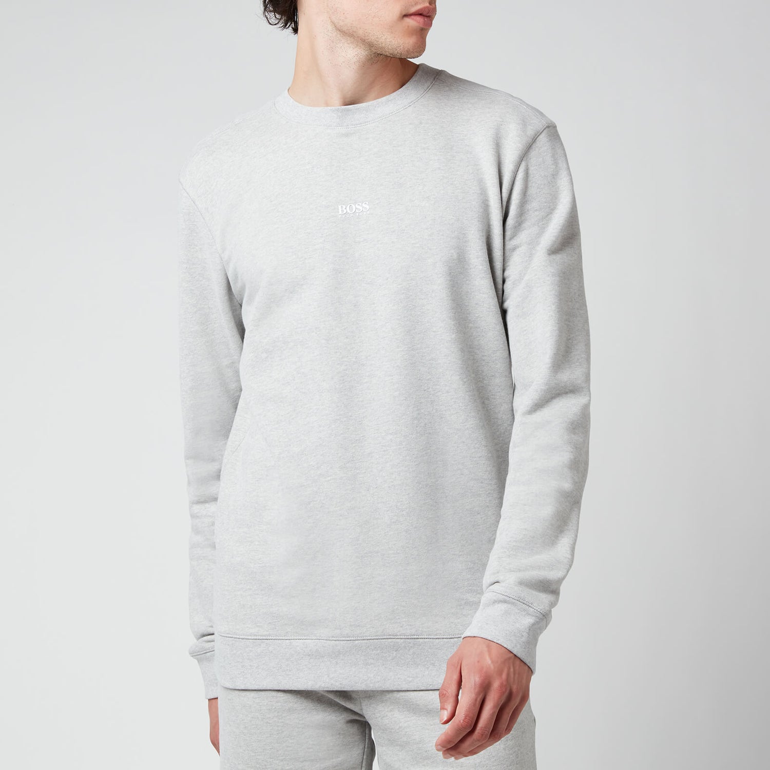 BOSS Casual Men's Chest Logo Sweatshirt - Light Pastel Grey