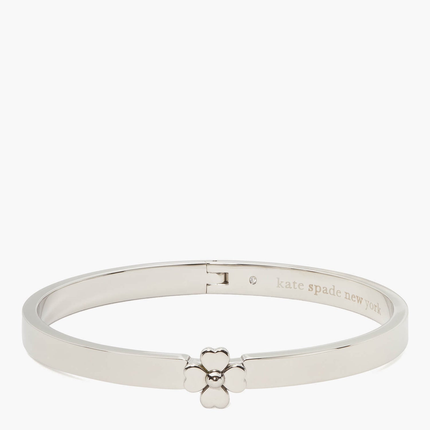 Kate Spade New York Women's Heritage Spade Flower Thin Hinge Bangle - Silver