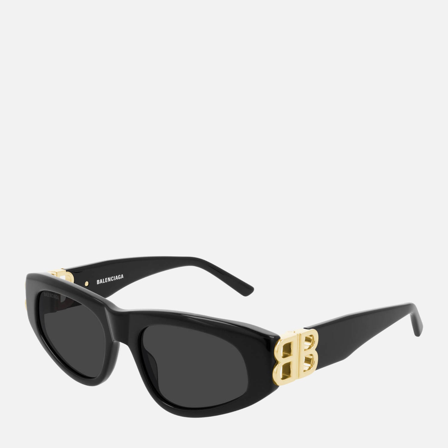 Balenciaga Women's Oval Acetate Sunglasses - Black/Gold