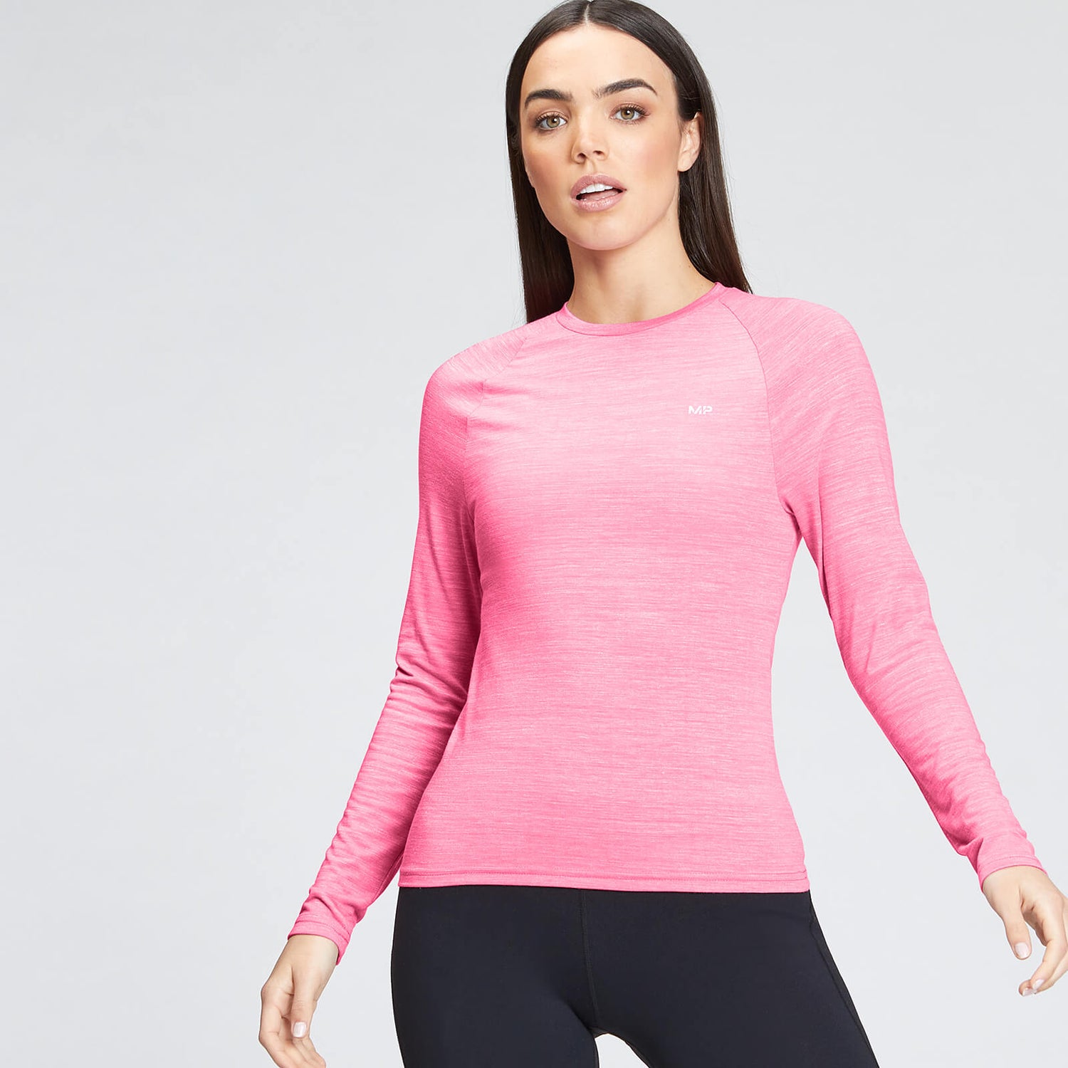 MP Women's Performance Long Sleeve Training T-Shirt - Candyfloss Marl with White Fleck