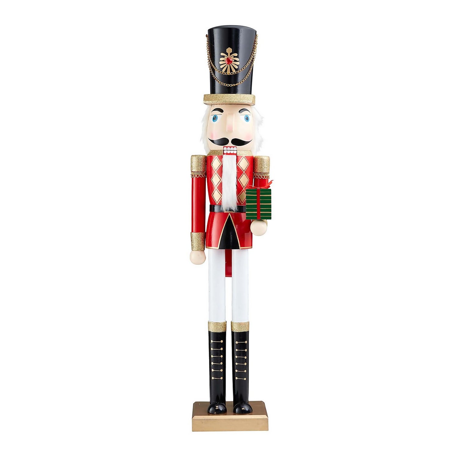 Red Wooden Nutcracker Figure Christmas Decoration - 80cm