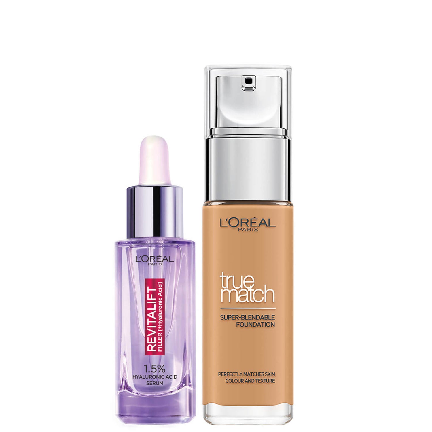 L’Oreal Paris Hyaluronic Acid Filler Serum and True Match Hyaluronic Acid Foundation Duo (Various Shades)