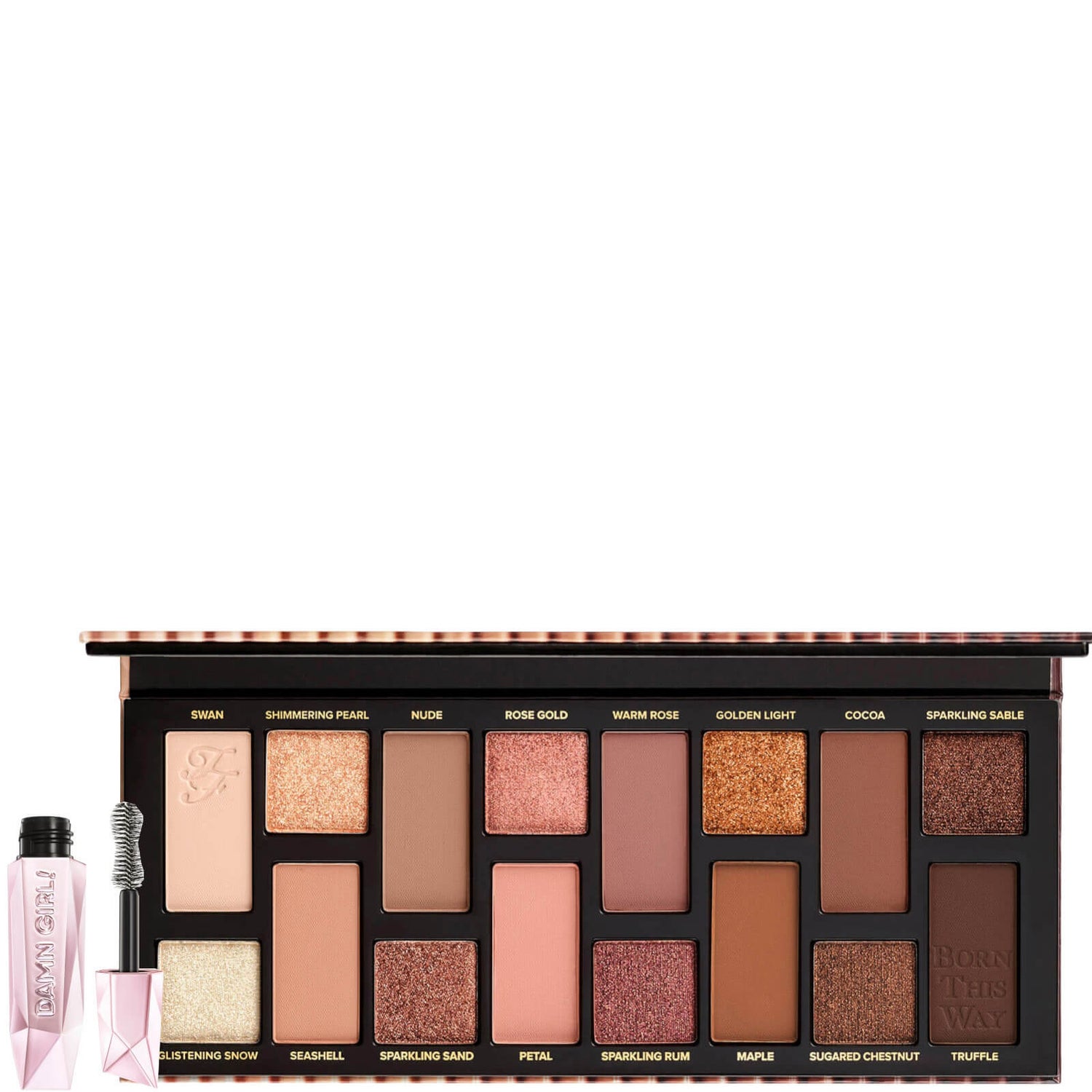 Too Faced Born This Way Natural Nudes Eyeshadow Palette and Damn Girl! Mascara Bundle