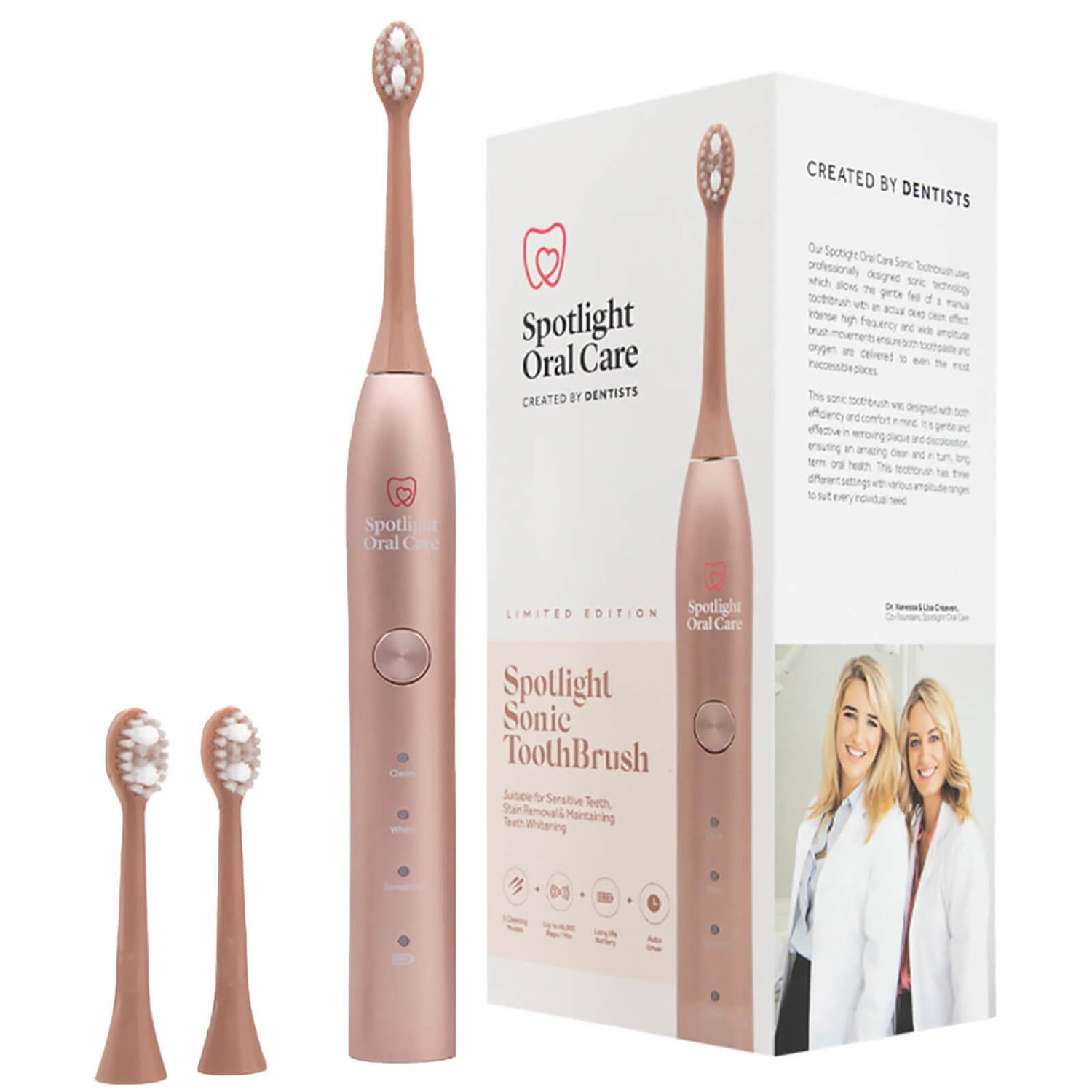 Cepillo de dientes sónico exclusivo de Spotlight Oral Care - Oro rosa