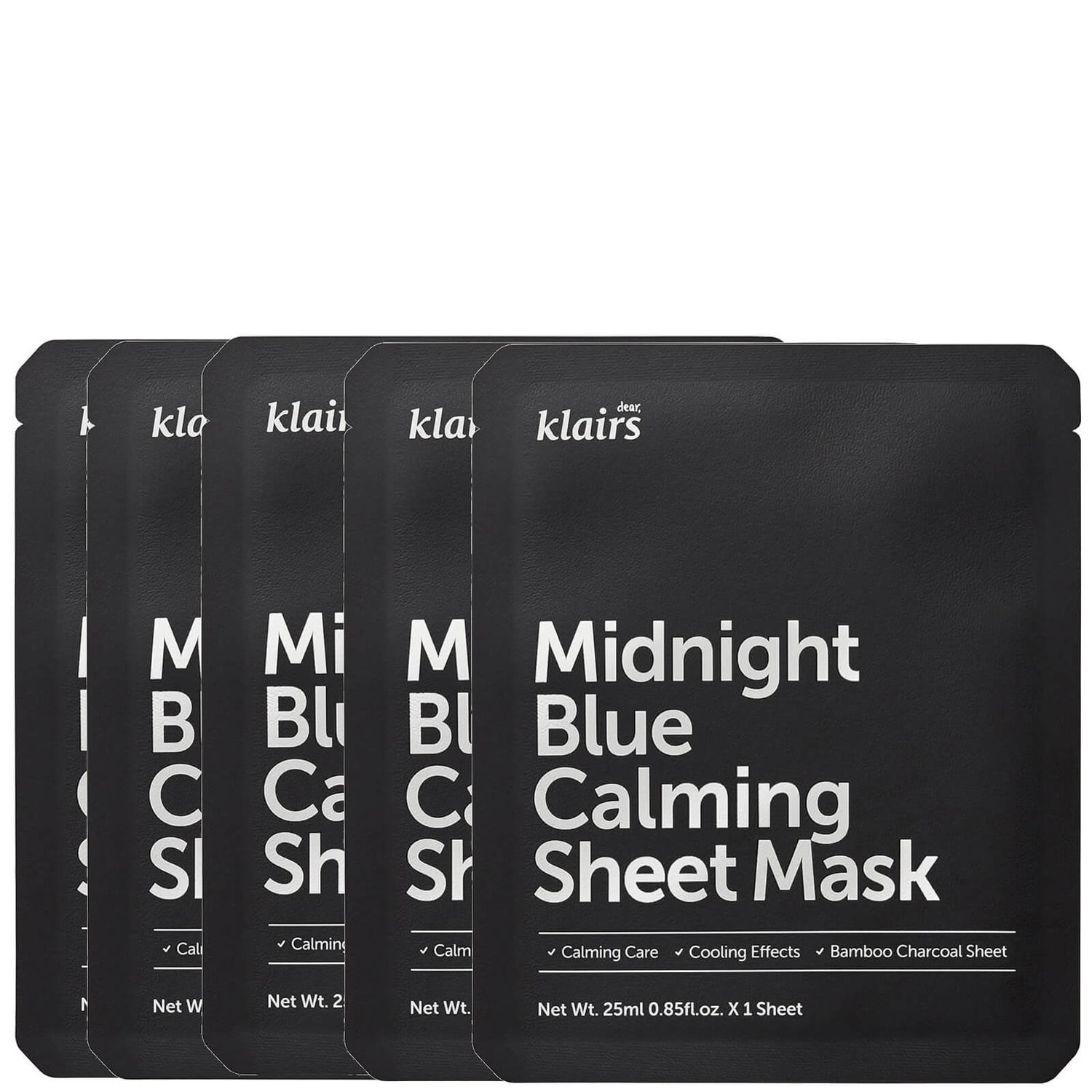 Dear, Klairs Midnight Blue Calming Sheet Mask -kangasnaamio (5 kpl)