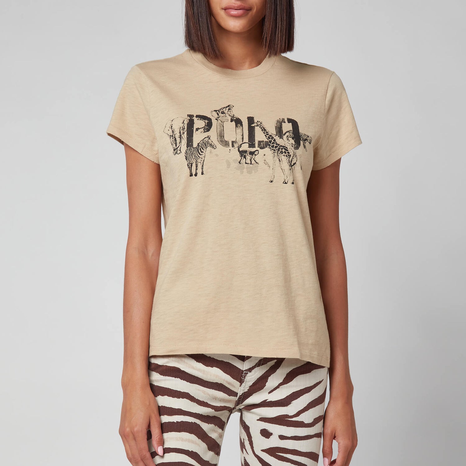 Polo Ralph Lauren Women's Zebra Polo Logo T-Shirt - Dune Tan