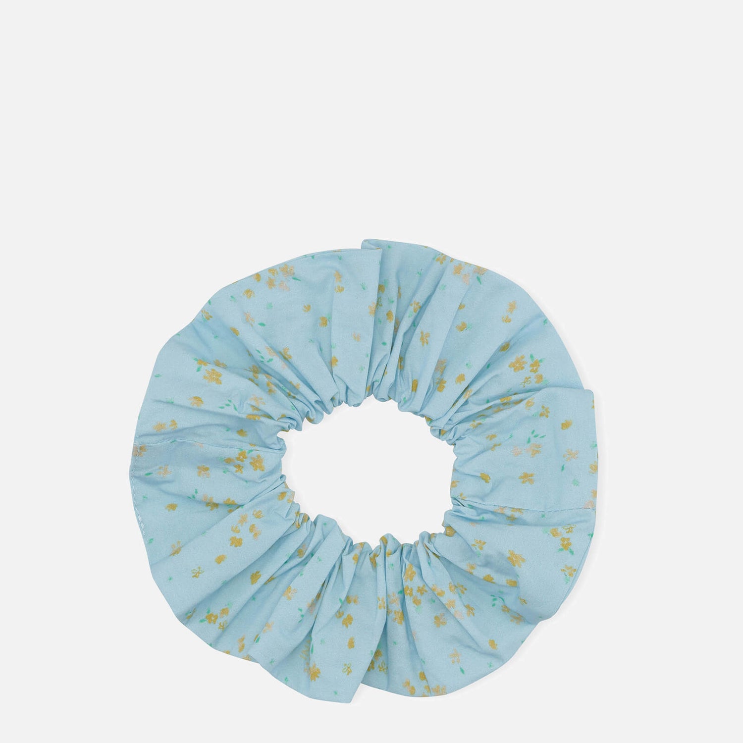 Ganni Women's Floral Print Cotton Scrunchie - Corydalis Blue