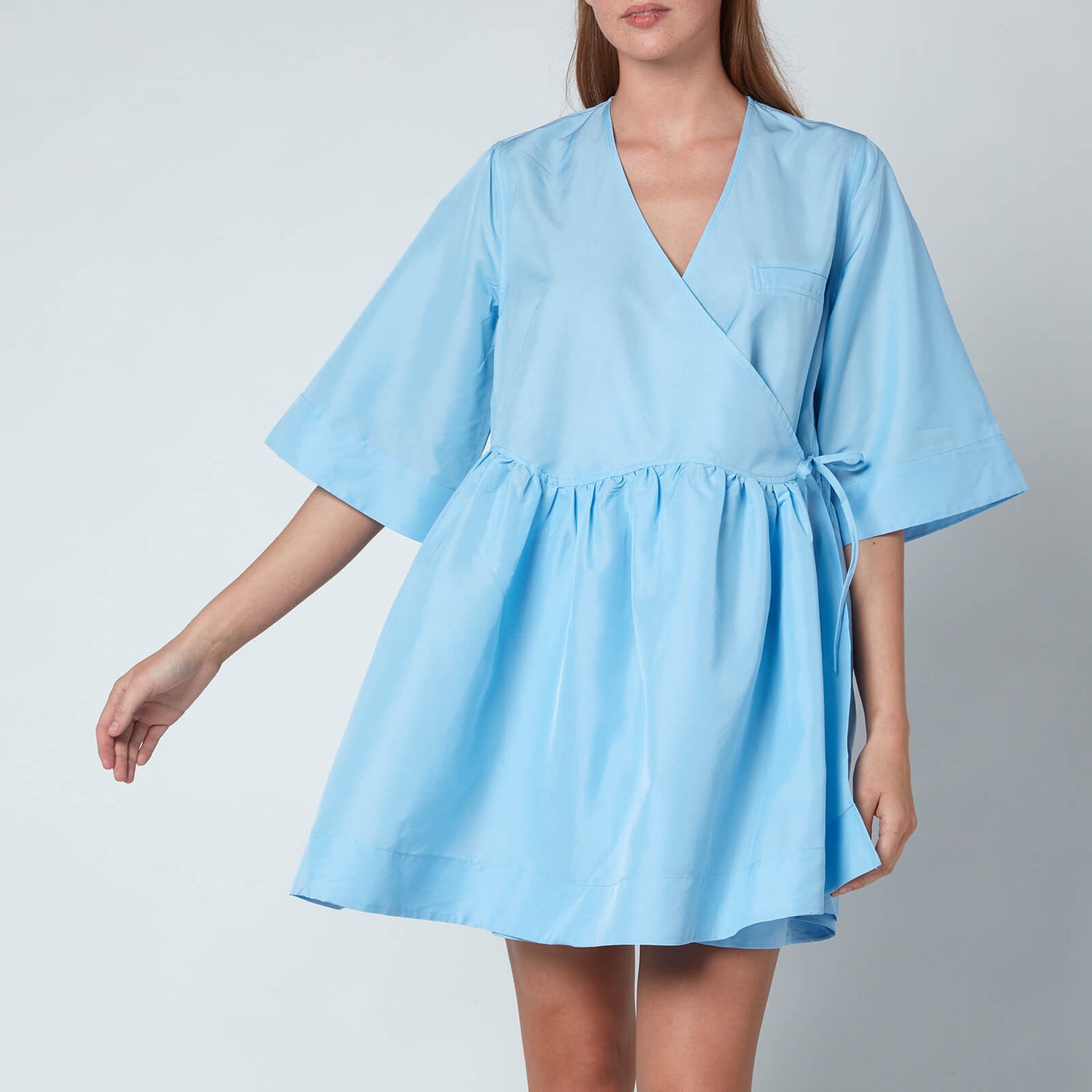 Ganni Women's Crispy Tafetta Dress - Airy Blue - XXS/XS