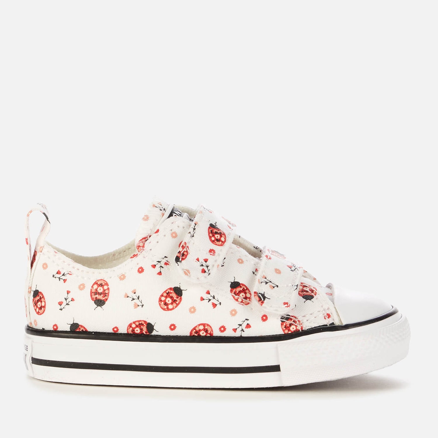 Converse Toddlers' Chuck Taylor All Star Ladybird Velcro Ox Trainers - White/Red/Black