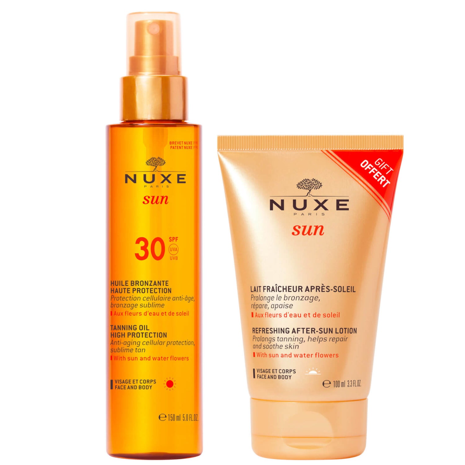 NUXE SPF30 Tanning Oil and Aftersun Set (Worth £28.25)