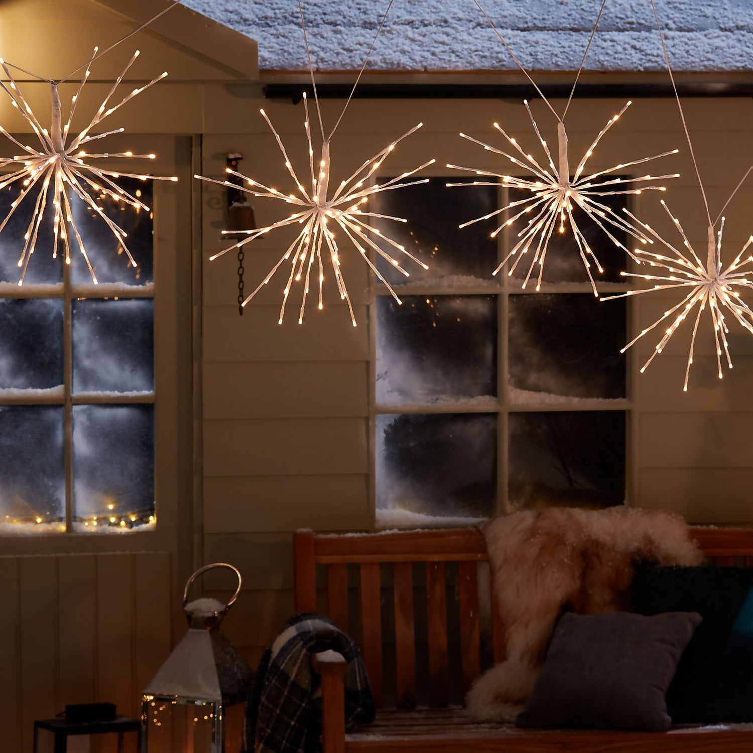 White North Star LED Outdoor Christmas String Lights - Set of 4