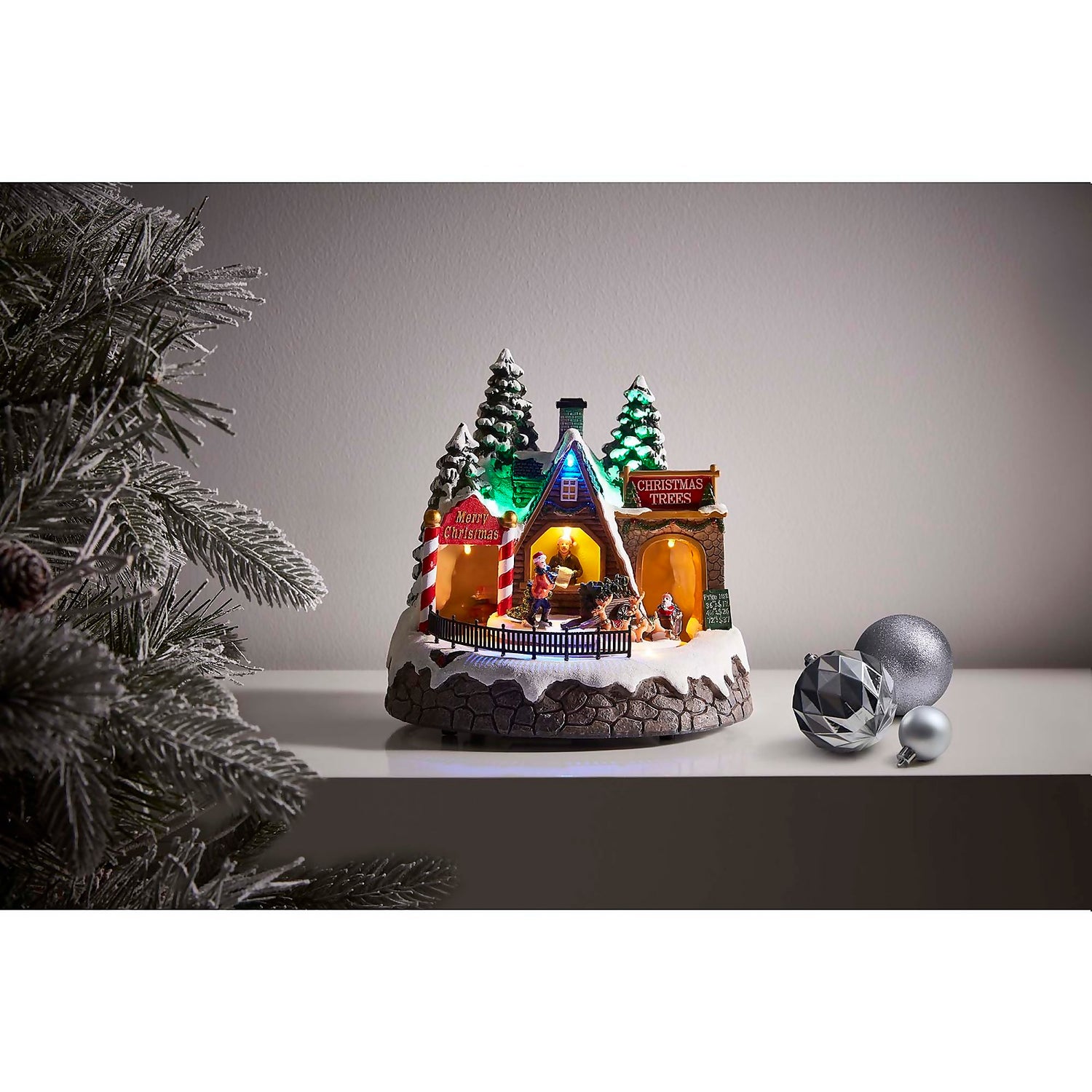 Christmas Tree Grotto and Santa Train Musical Decoration