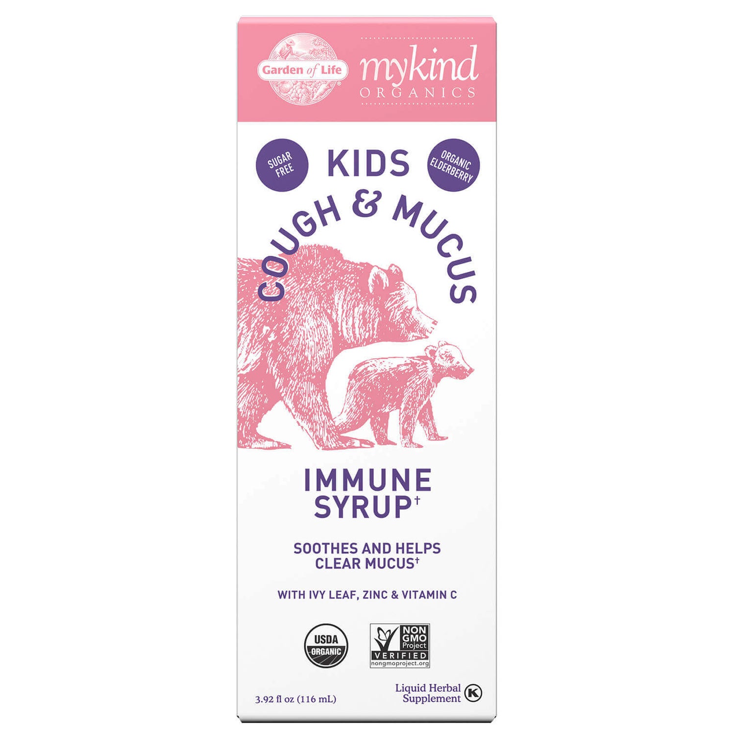 mykind Organics KIDS Cough & Mucus Immune Syrup 兒童咳嗽化痰免疫糖漿，116 毫升液體