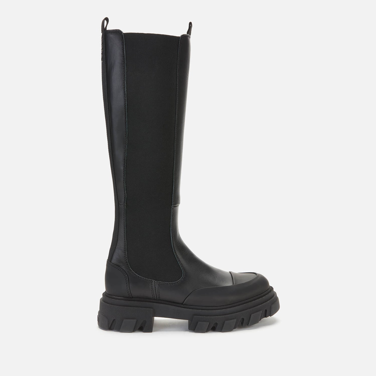 Ganni Women's Knee High Leather Chelsea Boots - Black - UK 3
