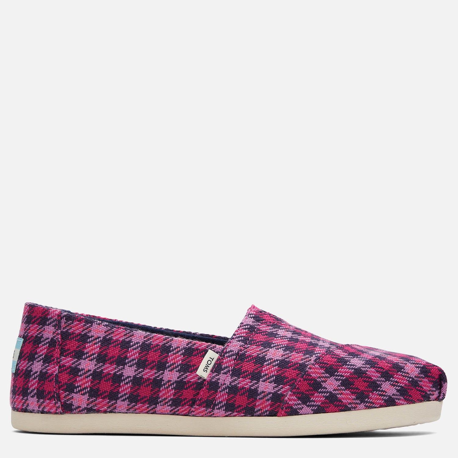 TOMS Women's Alpargata Vegan Slip-On Pumps - Pink Multi Checked