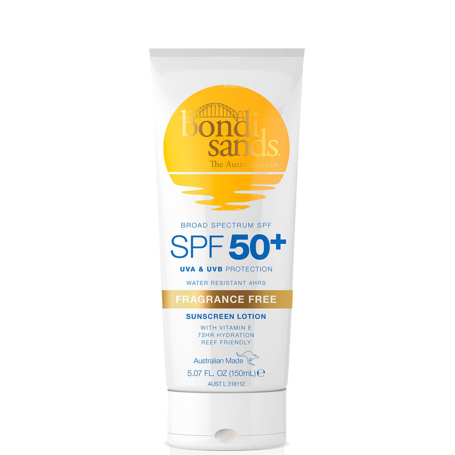 Bondi Sands SPF 50+ Body Sunscreen Tube Fragrance Free 150ml (AU)