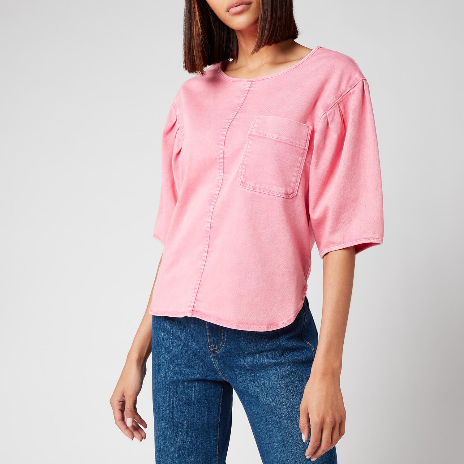 See By Chloé Women's Dyed Denim Top - Juicy Pink