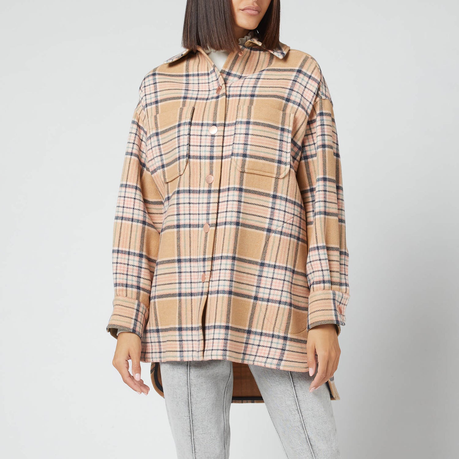 chloe check coat