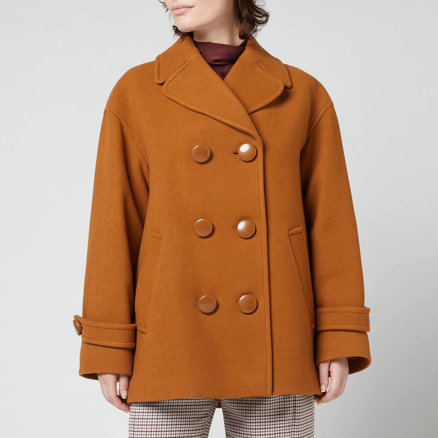 See By Chloe Women's Wool Blend Coat - Forest Brown - EU 36/UK 8