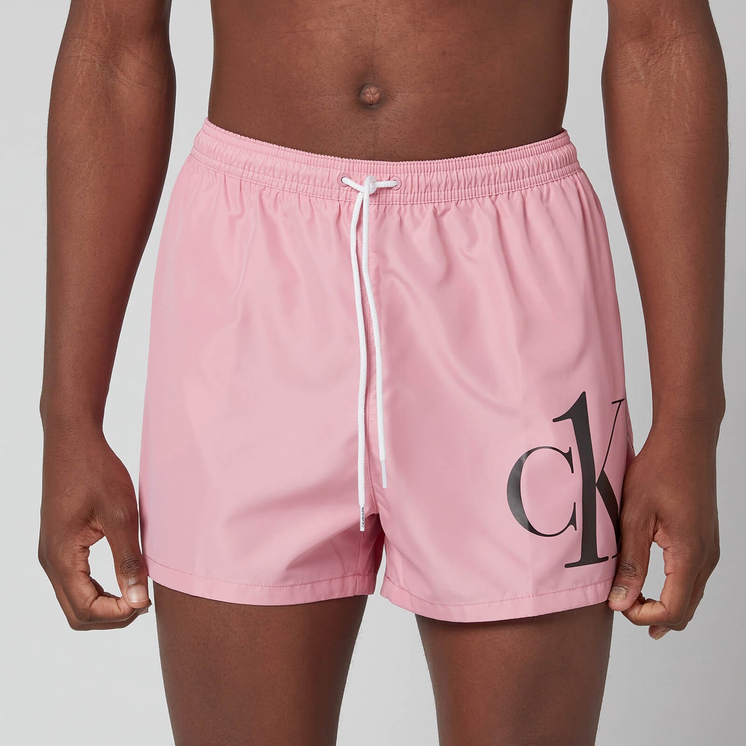 Calvin Klein Men's Short Drawstring Logo Swim Shorts - Lovely Blush