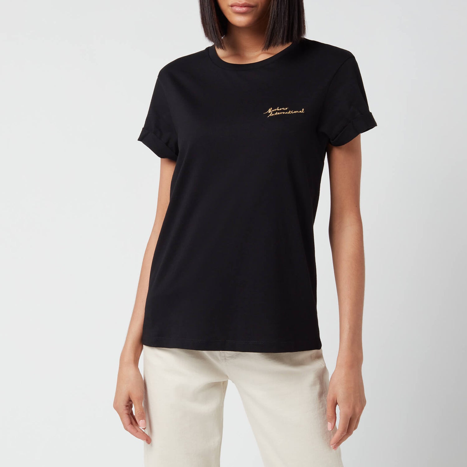 Barbour International Women's Chequer T-Shirt - Black - UK 8