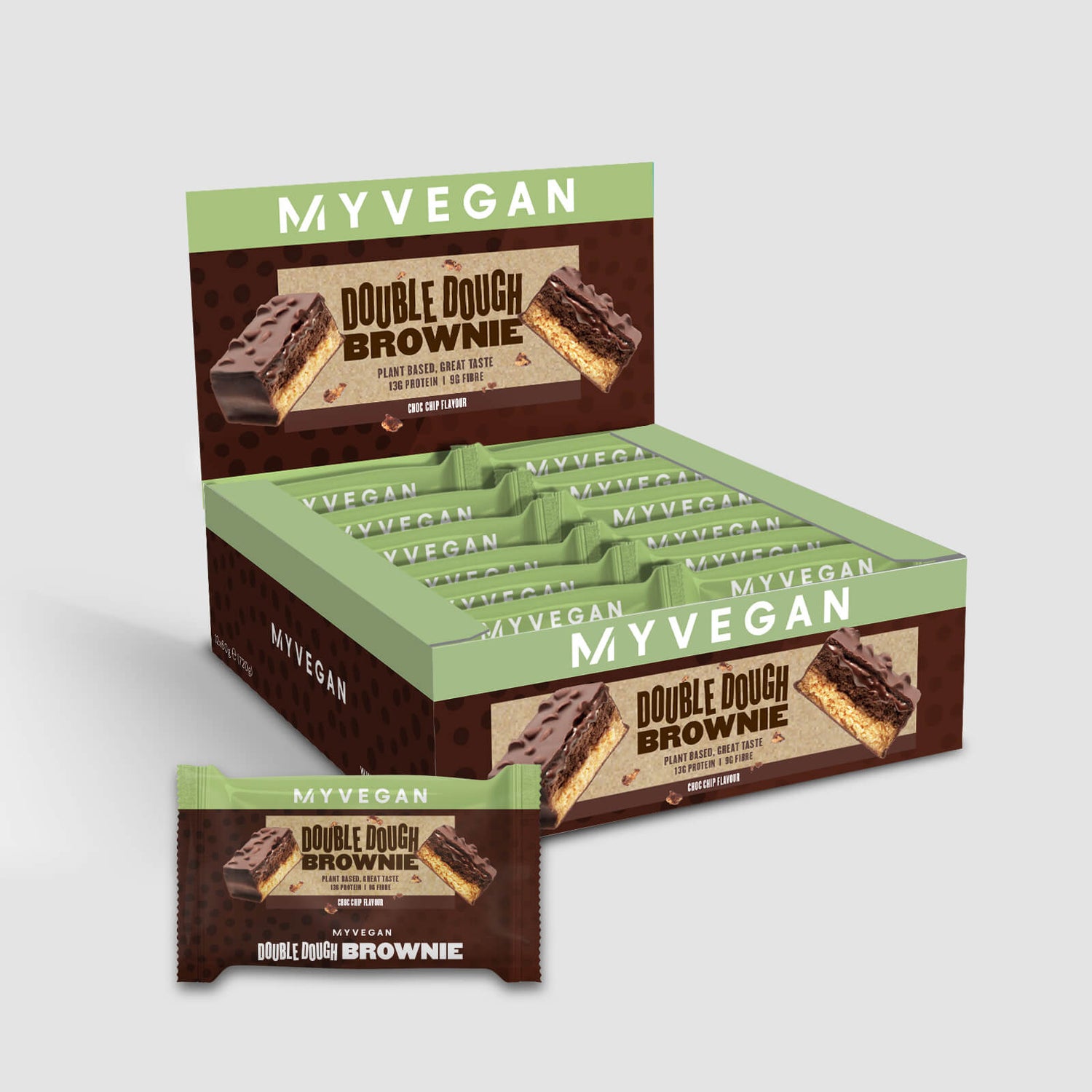 Vegan Double Dough Brownie - 12 x 60g - Schokoladen Chip