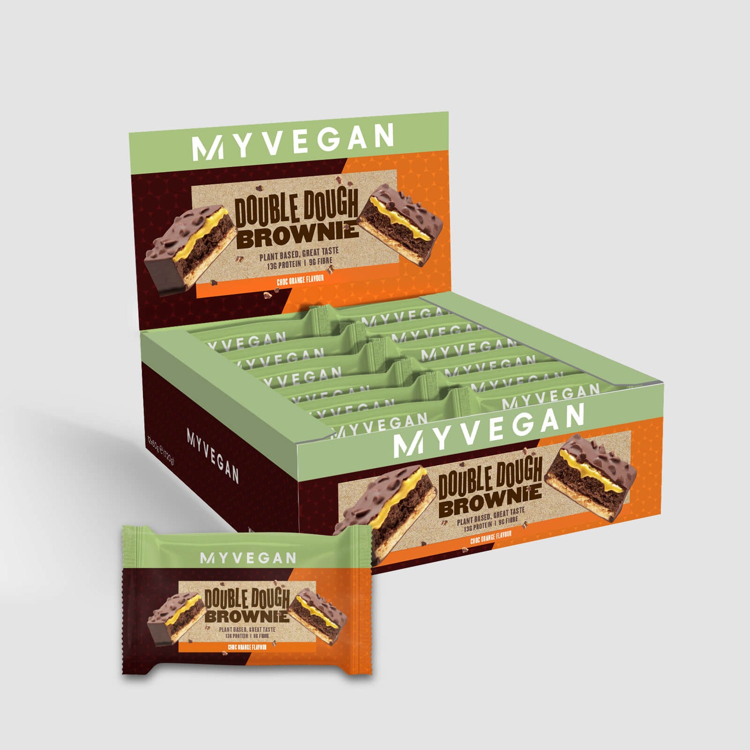 Vegan Double Dough Brownie - 12 x 60g - Σοκολάτα Πορτοκάλι