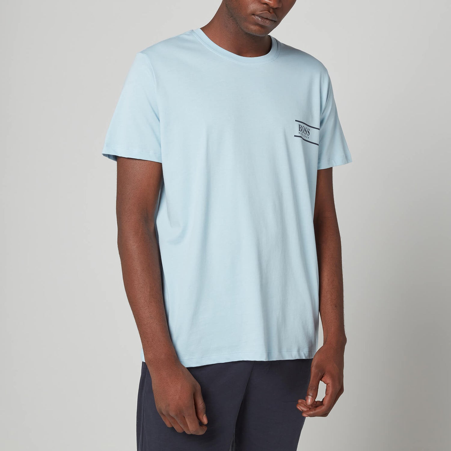 BOSS Bodywear Men's Relaxed Fit Chest Logo T-Shirt - Light Pastel Blue
