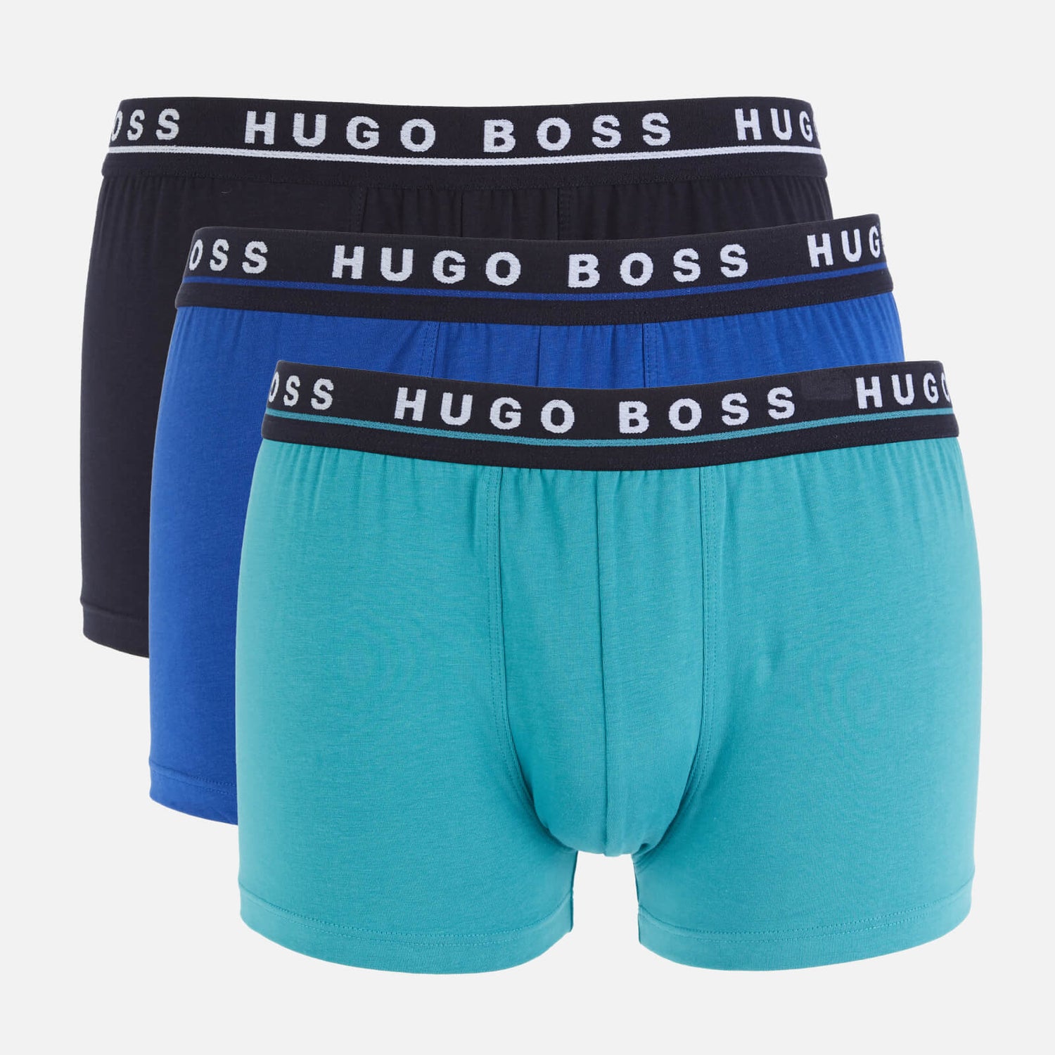 BOSS Bodywear Men's 3 Pack Trunk Boxer Shorts - Blue/Green/Black