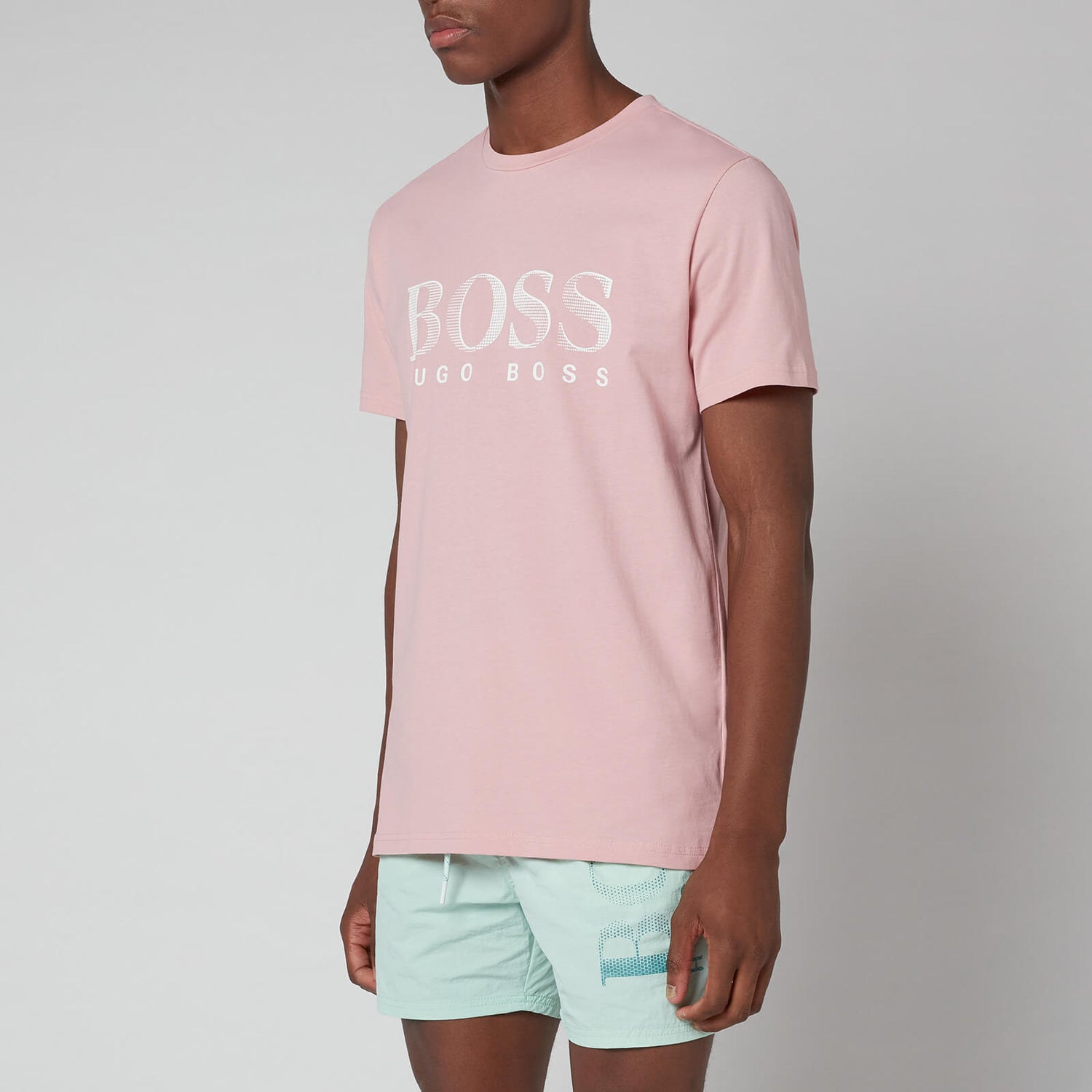 BOSS Bodywear Men's Relaxed Fit Upf 50+ T-Shirt - Open Pink
