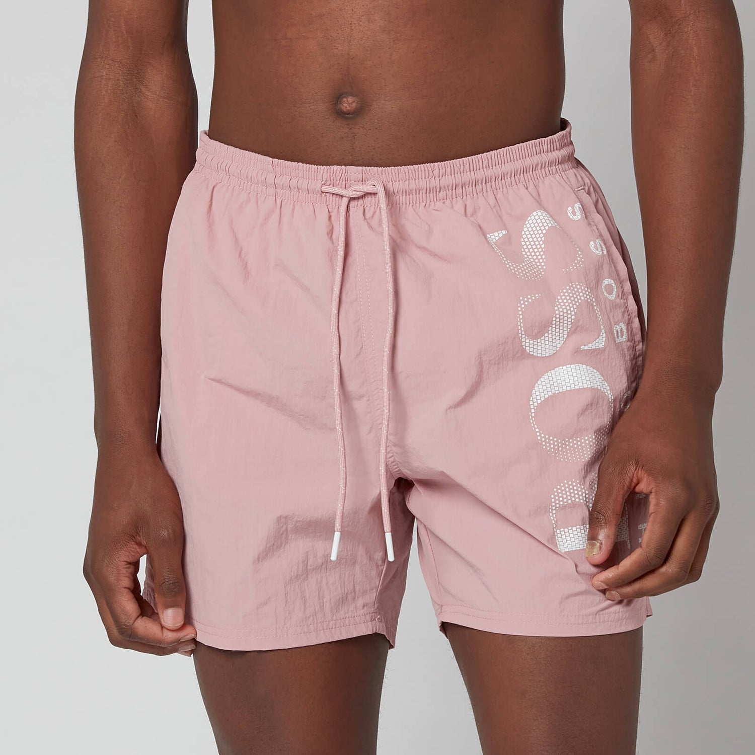 BOSS Bodywear Men's Technical Fabric Logo Swimshorts - Open Pink