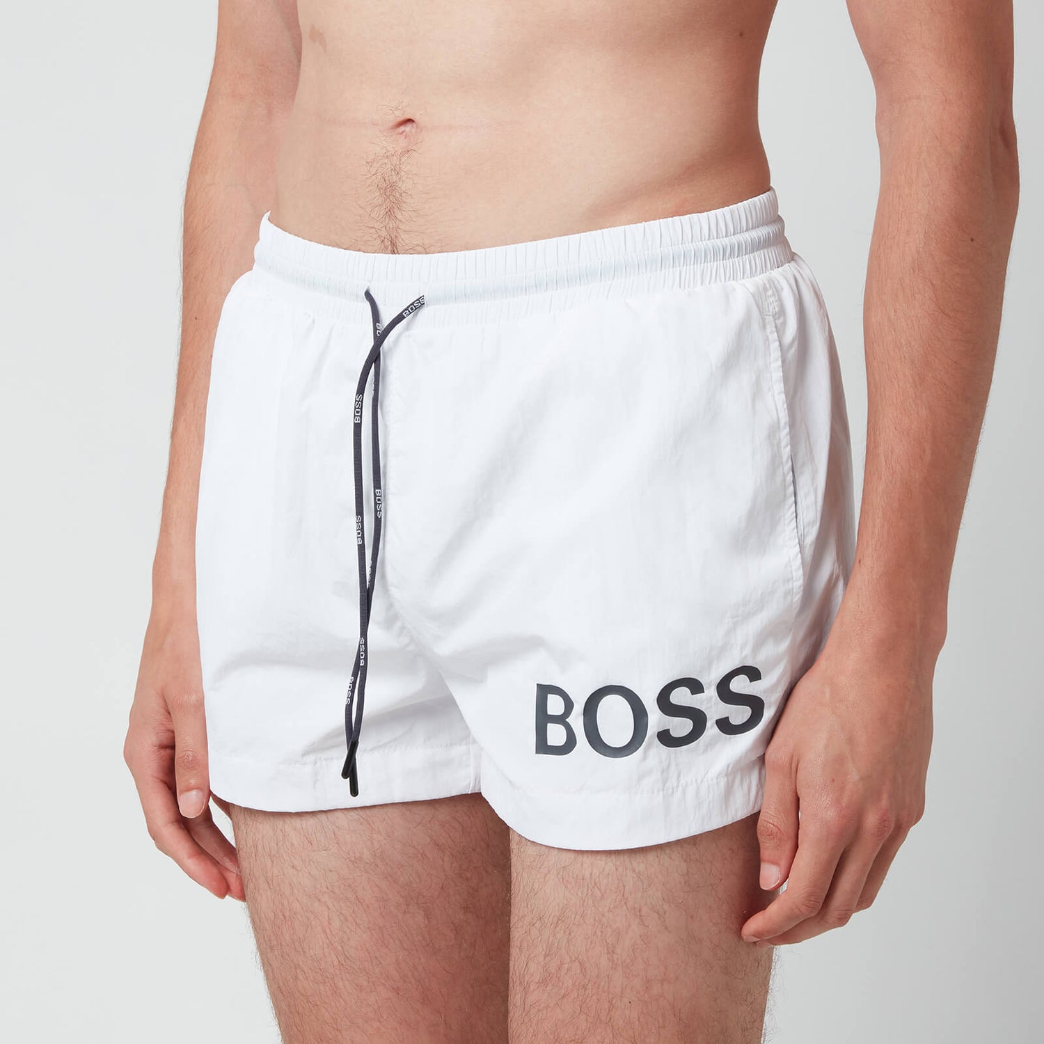 BOSS Bodywear Men's Short Length Logo Swimshorts - Natural