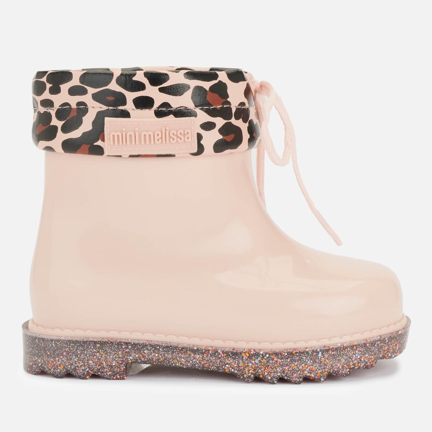 Mini Melissa Toddler's Mini Rain Boots Print - Blush Glitter