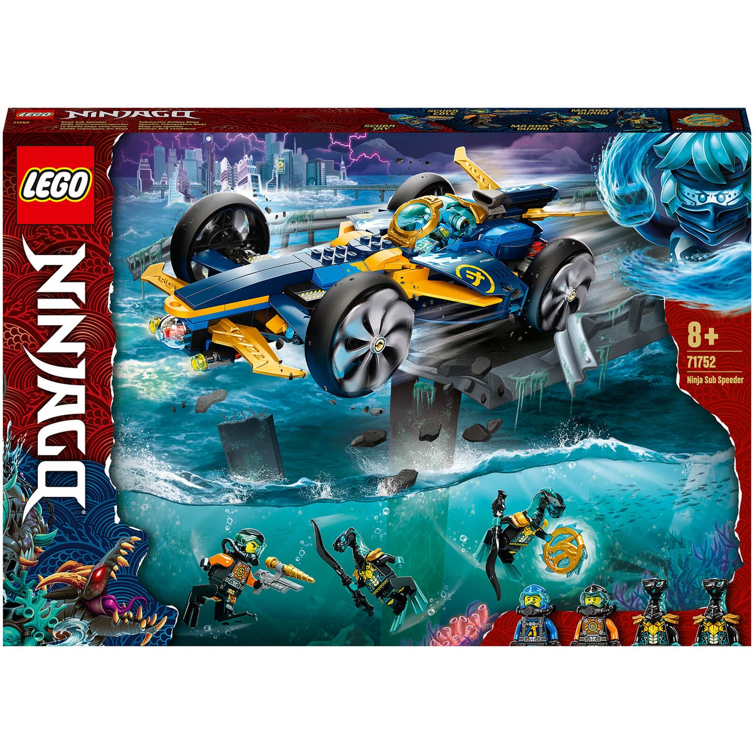 LEGO NINJAGO: Ninja Sub Speeder Car & Submarine Toy (71752)