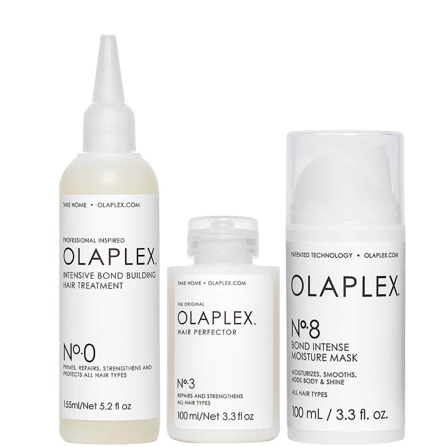 Olaplex No.0, No.3 and No.8 Bundle zestaw produktów do kuracji do włosów