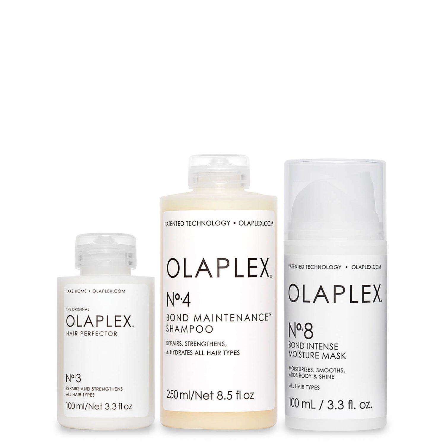 Olaplex No.3, No.4 and No.8 Bundle (Worth $90.00)