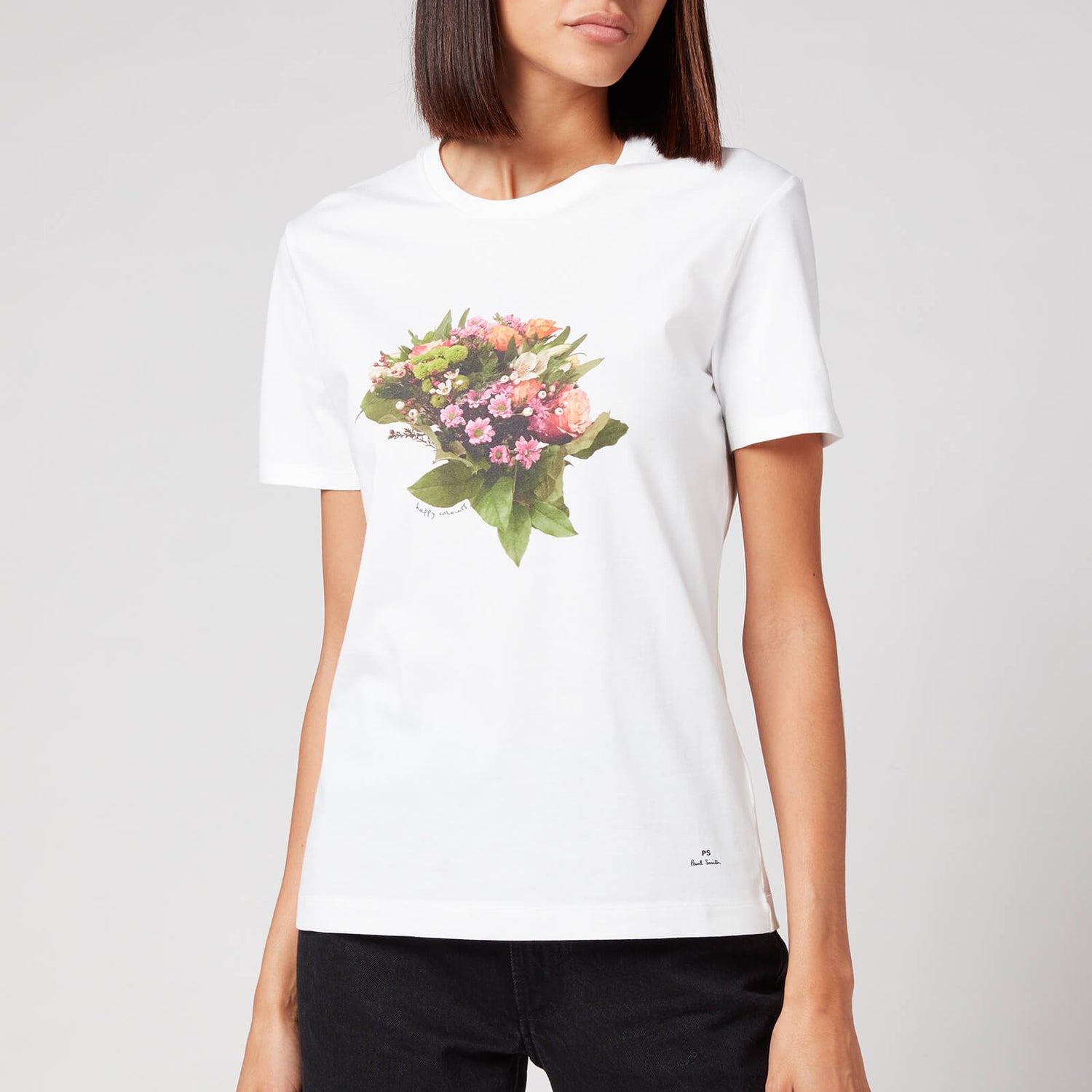 PS Paul Smith Women's Flower Printed T-Shirt - White