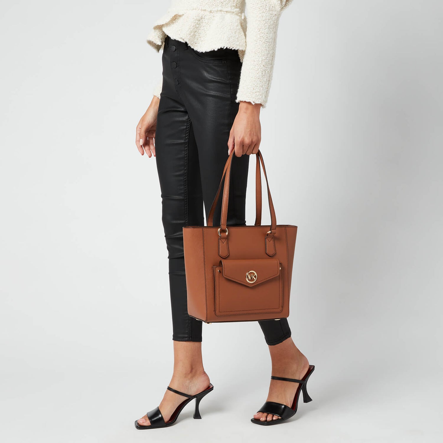 MICHAEL Michael Kors Women's Joey Md Pocket Tote Bag - Luggage
