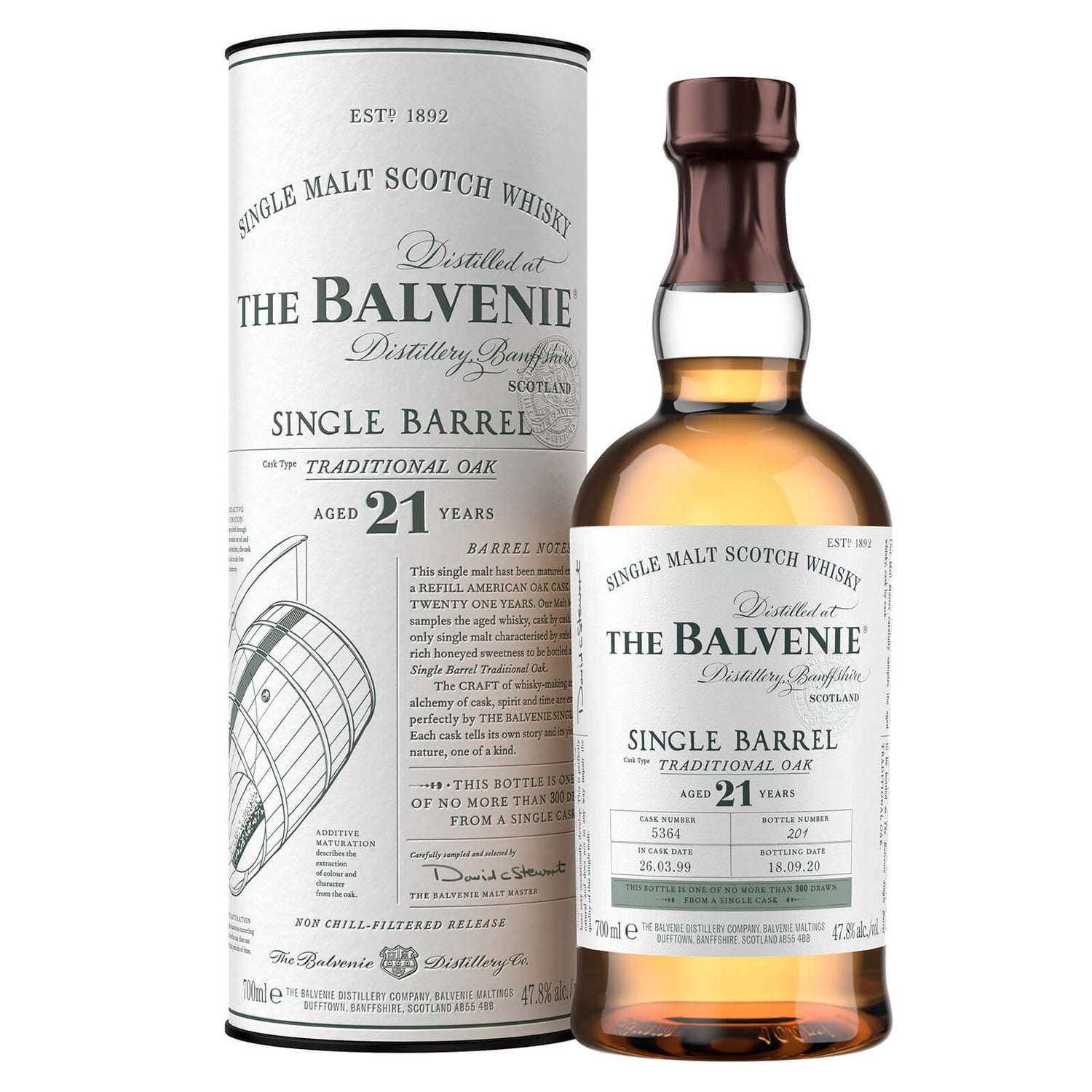 The Balvenie Single Barrel 21 Year Old Single Malt Scotch Whisky 70cl